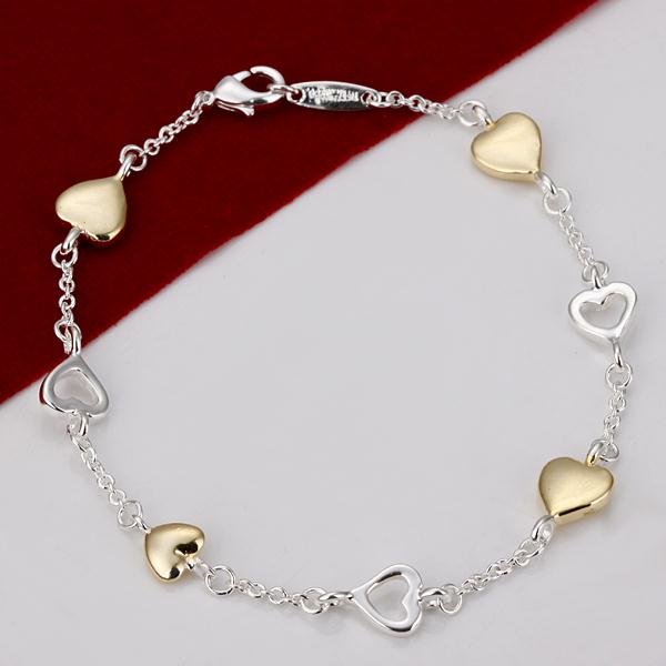 Women-s-Sterling-Silver-925-Heart-Bracelet-Charm-Bracelets-8-Wholesale ...