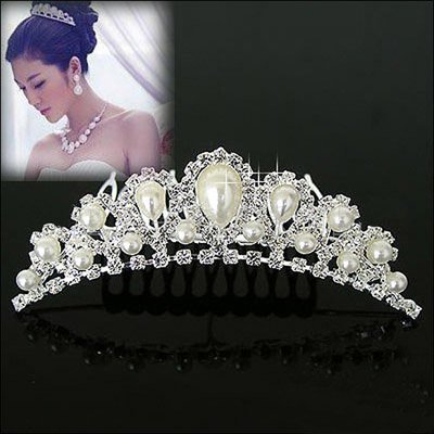 W1 Crown Tiara FZ9 Elegant Rhinestone Crystal bridal hair Jewelry Wedding Bride Party O QY H011