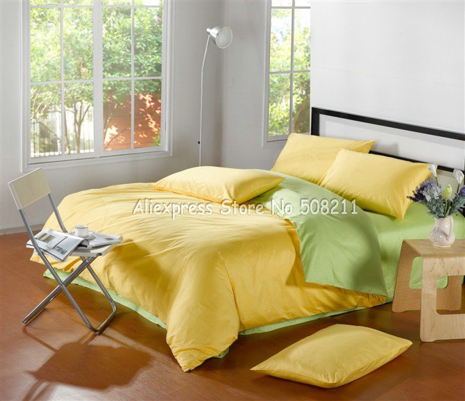 Modern Interior Yellow Bedding Sets, Green And Yellow Duvet Covers