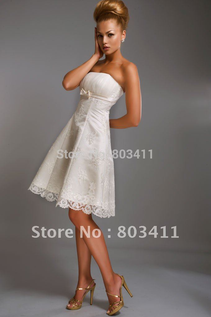 discount knee length wedding dress