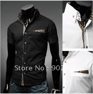 Black Shirt Dress on Original Men S Casual Slim Dress Shirts Long Sleeve Pure Cotton Shirt