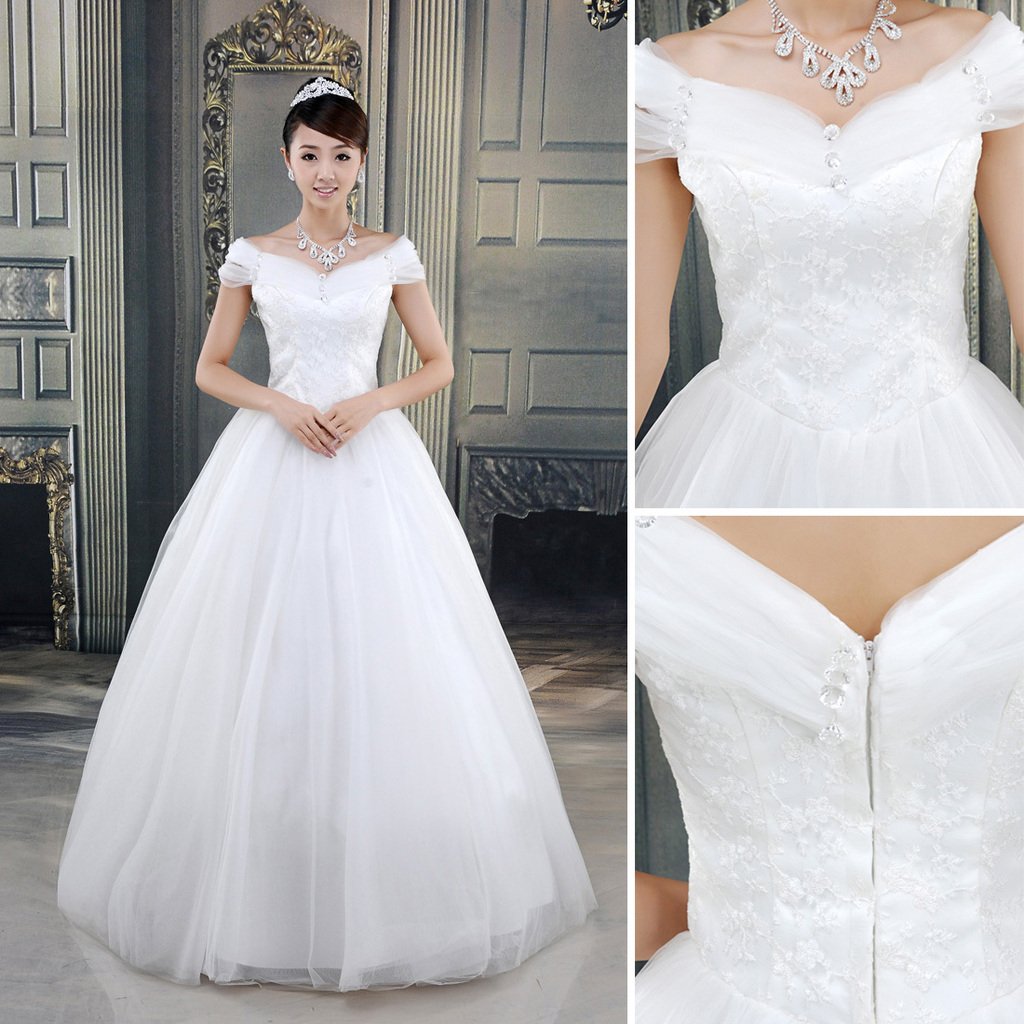 Свадебное платье 2013 new Design Modern women sweet princess Puff Wedding dress two color size: S M L XL