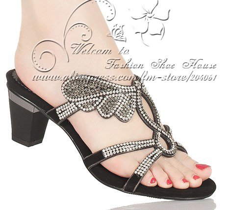 Butterfly Flying fashion sandals thick high heeled Handmade bordered rhinestone sheepskin women crystal shoes gold Free
