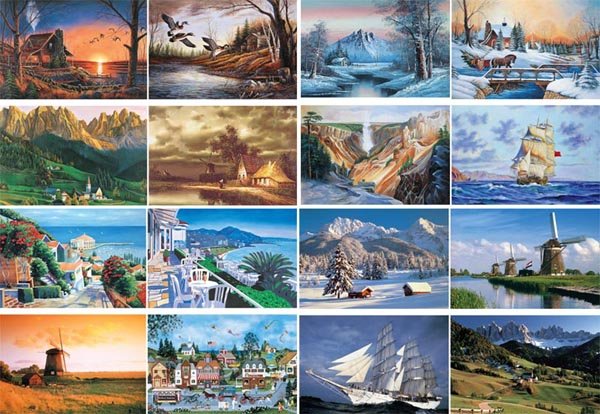 70 Styles 1000Pcs Scenery Paper Jigsaw Puzzle For Kids ,Educational ...