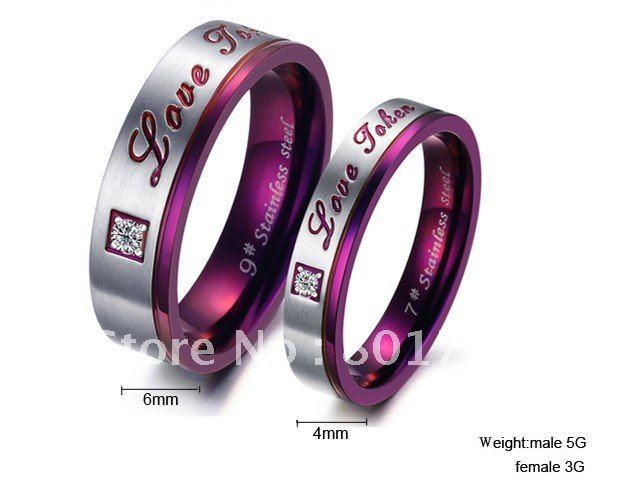 Matching Titanium Steel Promise Love Ring couple ring Wedding Bands ...