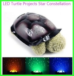EMS Free Shipping 10pcs/lot Twilight Sea Turtle LED Night Light+Different LED Light Color Mode+Star Constellation Projector(China (Mainland))