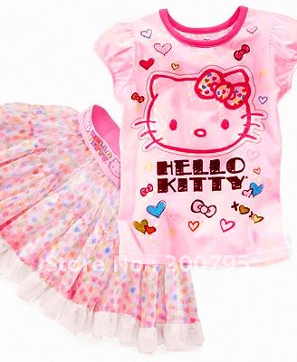 Blackshirt Dress on Bubble Skirts Dress Kids Suits Clothes Children Pajamas Pink White Hot