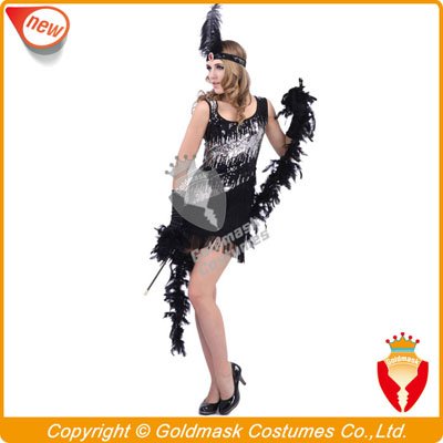 Newest Hot Selling Retail Sexy Fashion Flapper Adult Costume, Free Shipping+Fast Delivery(China (Mainland))