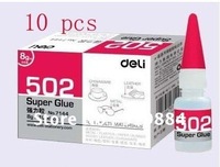Free shipping  10pcs deli 502 SUPER GLUE CYANOACRYLATE ADHESIVE