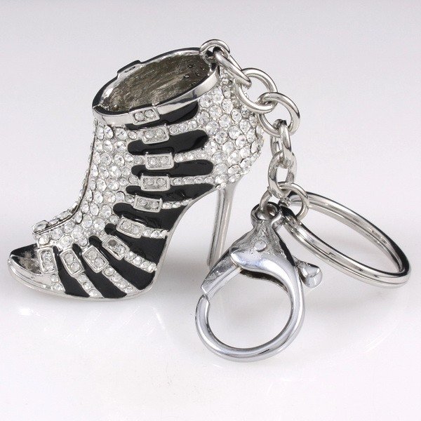 Seperwar Black High-Heel Shoe Key Chain Key Ring W Crystals Free ...