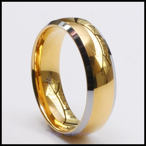 10pcs NEW Mens Gold TUNGSTEN Ring Wedding Band Size 8 12 Gift