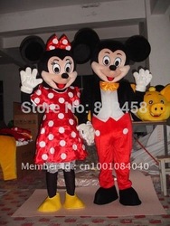 Adult Mickey Mouse And Minnie Mascot Costumes Halloween Outfit Fancy Dress Suit Free Shipping(China (Mainland))