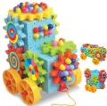Creative car style gear 92 small pieces combined building block box kids toy