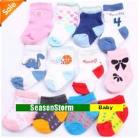 Min Order $20 (mixed order) Retail 100% Cotton Mixed Style Baby Socks (SY-76)