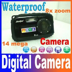 On sale! waterproof digital camera,2.7" TFT screen,10m underwater 14 mega 8x zoom digital camera Free Shipping(China (Mainland))