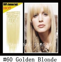 Platinum Blonde Clip In Human Hair Extensions