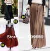 Lady brwon/coffee pleated high waisted skirts womens on line whole sale 2013 S6612