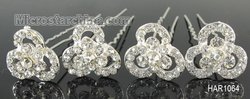 20pcs Clear CZ Crystal Wedding Party Bridal Flower Hair Pins Accessories Free Shipping(China (Mainland))