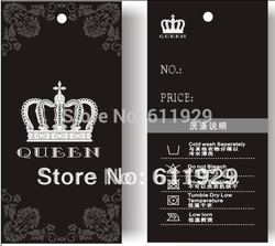 Customized Hang Tags/hangtag/Trademark manufacture/Clothing swing tag/printed tags Free Shipping+drill hole+Glue needle(China (Mainland))