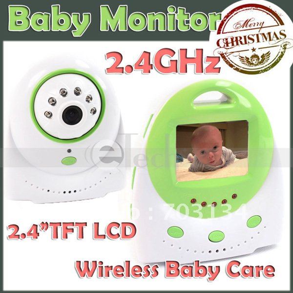 2.4" TFT 2.4GHz Wireless Color Camera+Receiver 2-way Talk Baby Monitor Full Kit Freeshipping&Dropshipping(China (Mainland))