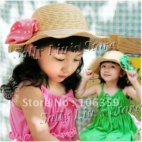 Baby Beach  on Hats  Children Straw Hat  Baby Summer Sunbonnet Free Shipping In Hats