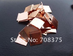 оптовая 50pcs/lot радиатора медь колодки прокладку 15mm*15mm*0.8mm для hp dv2000 v3000 dv9000 m1210 тепла процессора бесплатная доставка