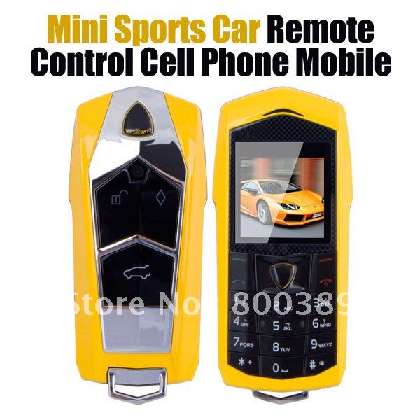 Free Shipping New Mini Sports Car Keychain Remote Control Cell Phone Mobile Phone Dual Band GSM With Camera Mp3 TF Crad Expand(China (Mainland))