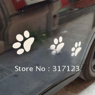 Free shipping (50PCS/LOT) Wholesale Reflective Footprint Funny Decals ...