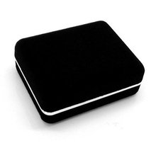 Promotion! black flocking small Cufflinks Box 12pcs/lot 7.6*5.8*3cm size plastic material great gift boxes for men free shipping