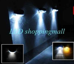 Solar powered LED fence light,solar panel garden wall lamp 2 led stairway mount outdoor lamp Freeshipping, Moq:1pcs to wholesale(China (Mainland))