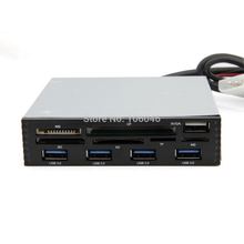 PCI-e to 3.5" USB 3.0 Multi-function Front Panel Media Dashboard 4p Hub + Card Reader Support Window 7 / Vista / XP (12806)(China (Mainland))