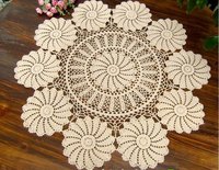 Free shipping 35.5 inch Crocheted Applepine flower Table cloth - diameter : 90 cm - doily - center piece