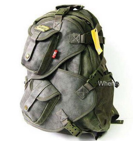 New-men-s-Canvas-Leather-Backpack-Amry-S