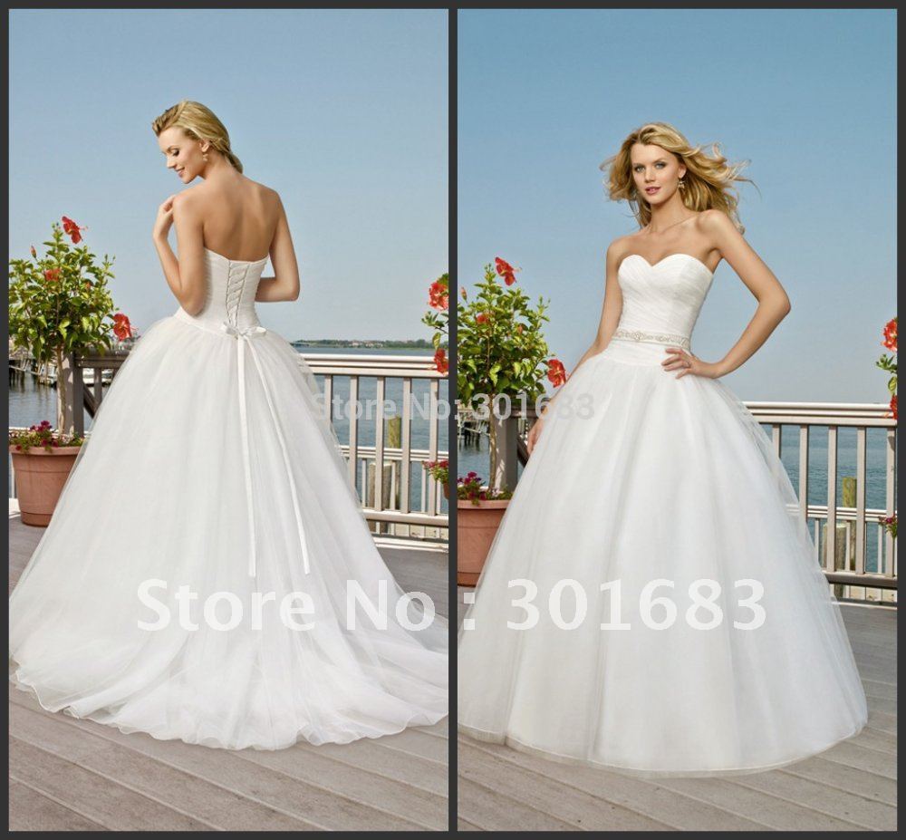 white beach wedding dress