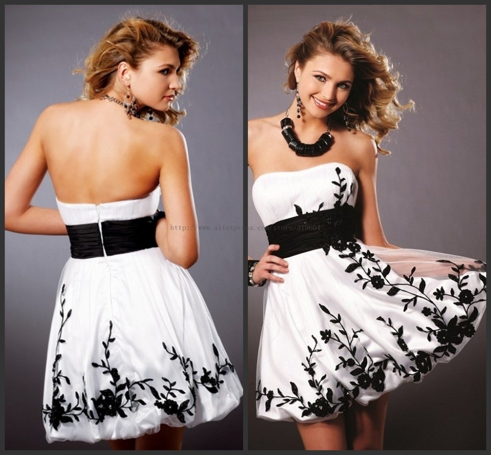 black & white cocktail dress