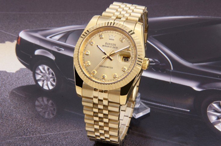 Free Shipping.MEN 2TONE 18K GOLD/STEEL ROL DATEJUST WATCH DIAMOND(China (Mainland))