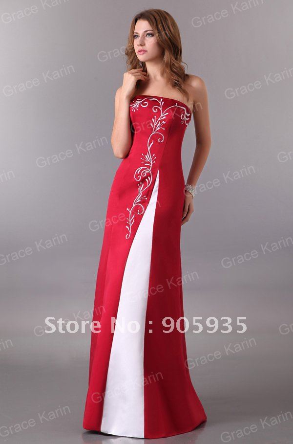 ... Formal Prom Gown Bridesmaid Cocktail Party Wine Red Evening Dress 8