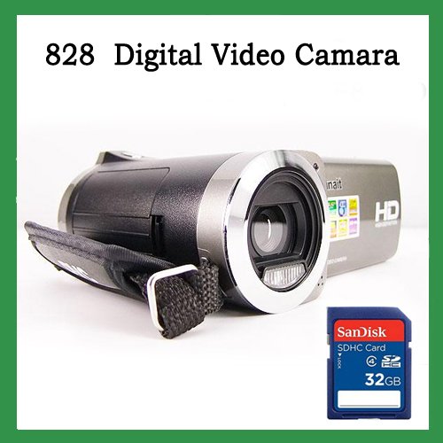 Free shipping silver 3MP CMOS Sensor camera Li-ion battery digital vidicon amcorder+ 32G SD Card(China (Mainland))