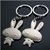 Lovely romantic rabbit key ring