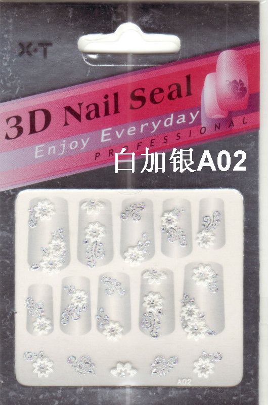 latest style-30pcs different 3D nail seal designs Jewelry Nail Stickers Nail