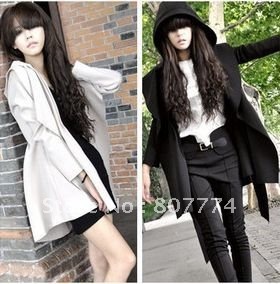 зима новый стильный корее женщин пальто с капюшоном траншеи куртка верхняя
