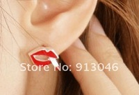 Personality rebellious and sexy lips stud earrings