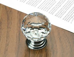 Furniture handle Designer Series K9 Crystal Glass Chrome Cabinet Cupboard Door Knob (Diameter:30mm)(China (Mainland))