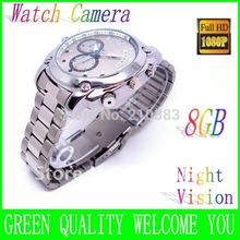 Drop Shipping 8GB Waterproof  Watch  DVR IR infrared Night Vision  Camera & Photo Video Wristwatches hidden  Recorder