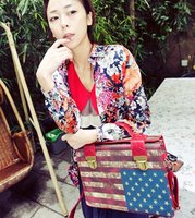 Free Shipping 2012 New Fashion Retro Flag Handbags Women Tote Bags Shoulder Bags B41