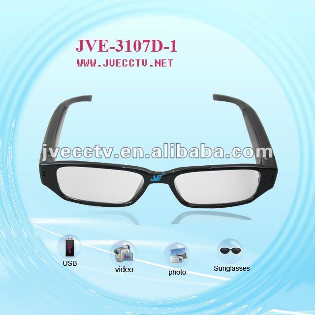 HD1280*720 Mini Video Hidden Plain Glasses Camrecorder ,digital voice recorder JVE-3107D-1(China (Mainland))