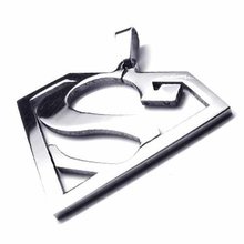 Free Shipping Fashion Jewelry Superman Logo-Shaped S Pendant 316L Stainless Steel Necklaces Mens Necklaces 18659