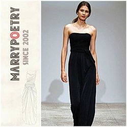 Free Shipping!!! ME2051 New Floor-Length Chiffon Strapless Black New Design Evening Gown(China (Mainland))