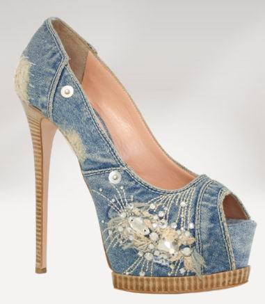 women's shoes blue jean with lace peep toe High Heels pumps shoes ...