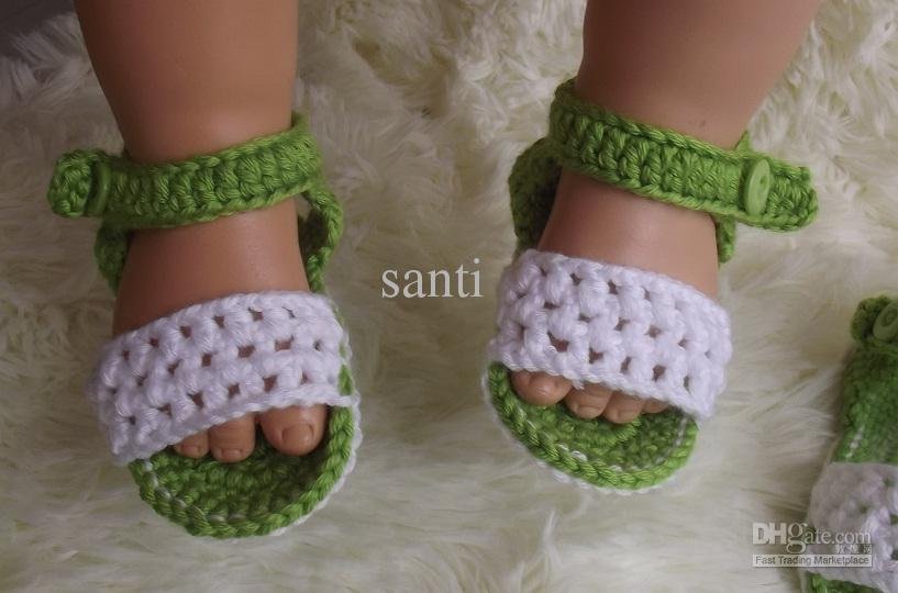 kids sandals shoes Cotton yarn Toddler walk Newborn Baby Crochet 